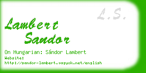 lambert sandor business card