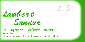 lambert sandor business card